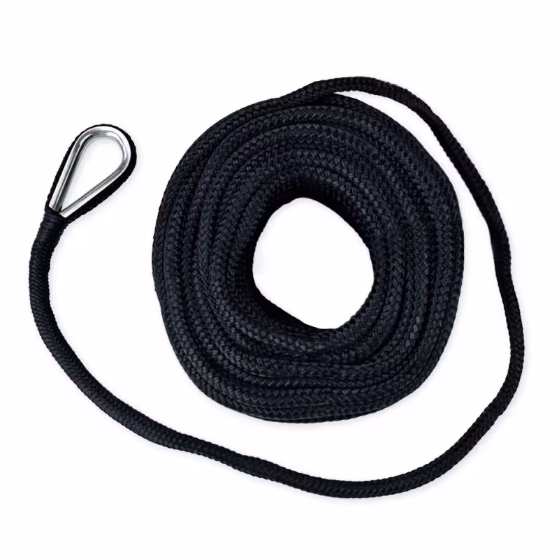 Трос плетеный швартовый Skipper, 10 мм, 50 м, черный