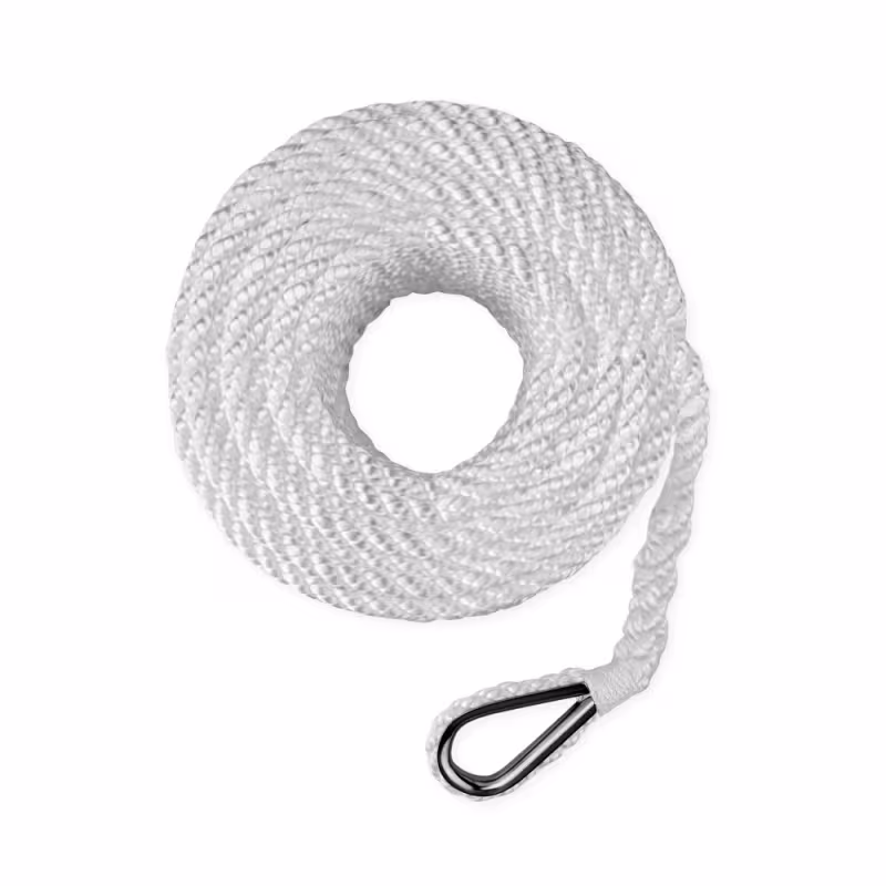 Трос плетеный швартовый Skipper, 12 мм, 20 м, белый