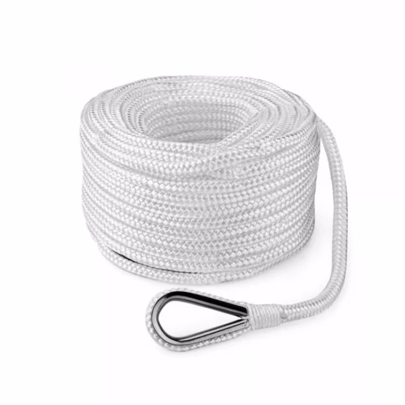 Трос плетеный швартовый Skipper, 6 мм, 50 м, белый