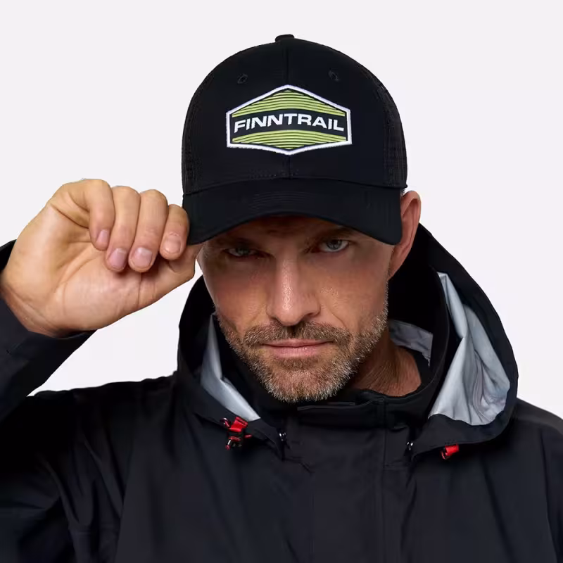 Кепка-бейсболка Finntrail Cap 9611 Graphite/Yellow, хлопок, черный/желтый, размер универсальный