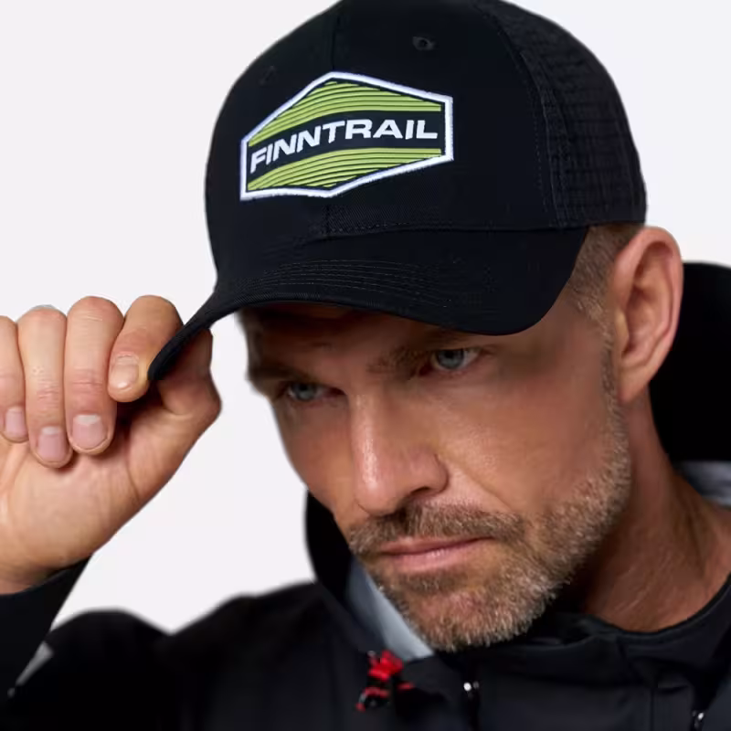 Кепка-бейсболка Finntrail Cap 9611 Graphite/Yellow, хлопок, черный/желтый, размер универсальный