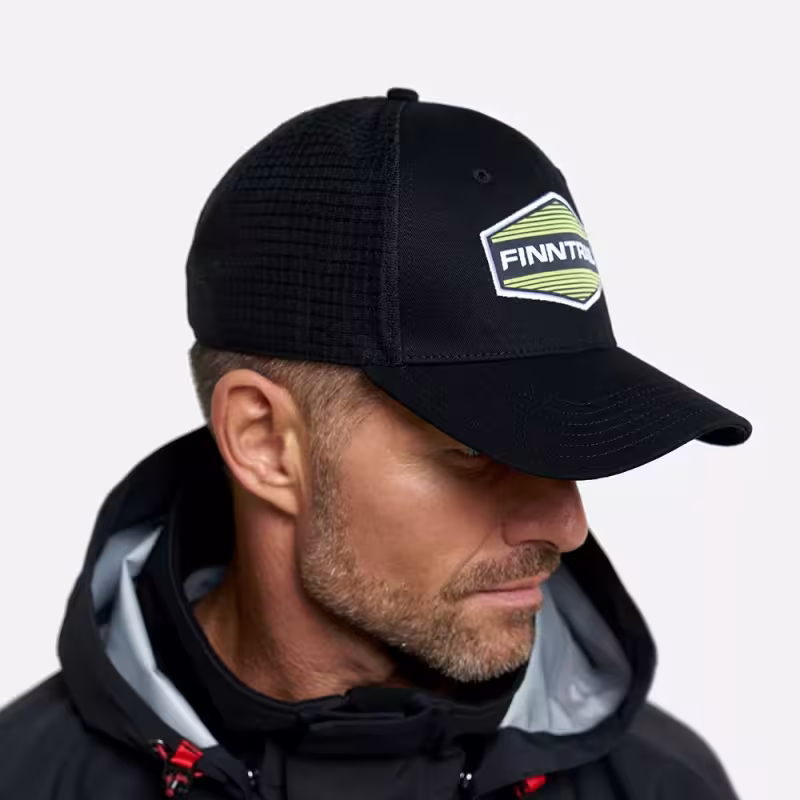 Кепка-бейсболка Finntrail Cap 9611 Graphite/Yellow, хлопок, черный/желтый, размер универсальный
