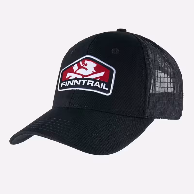 Кепка-бейсболка Finntrail Cap 9611 Graphite/Red, хлопок, черный/красный, размер универсальный