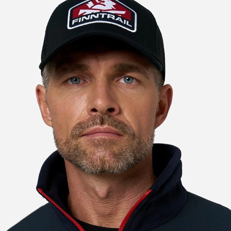 Кепка-бейсболка Finntrail Cap 9611 Graphite/Red, хлопок, черный/красный, размер универсальный
