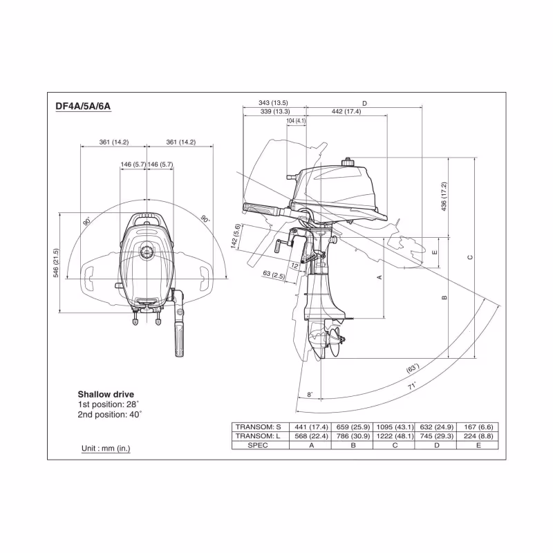 Лодочный мотор 4-тактный Suzuki DF 6 AS