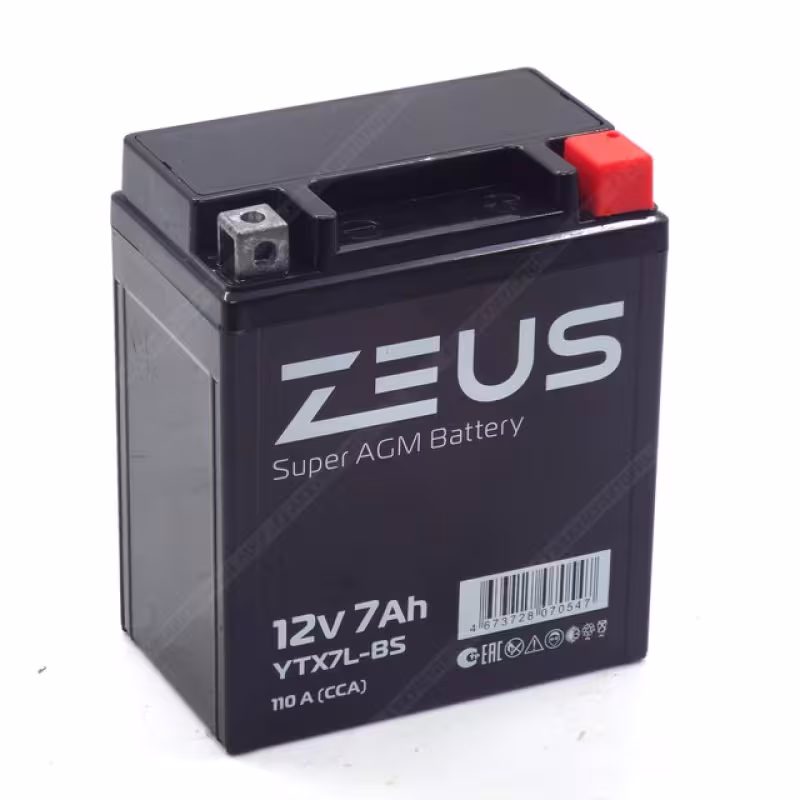 Аккумулятор Zeus Super AGM YTX7L-BS 7Ah, 12V
