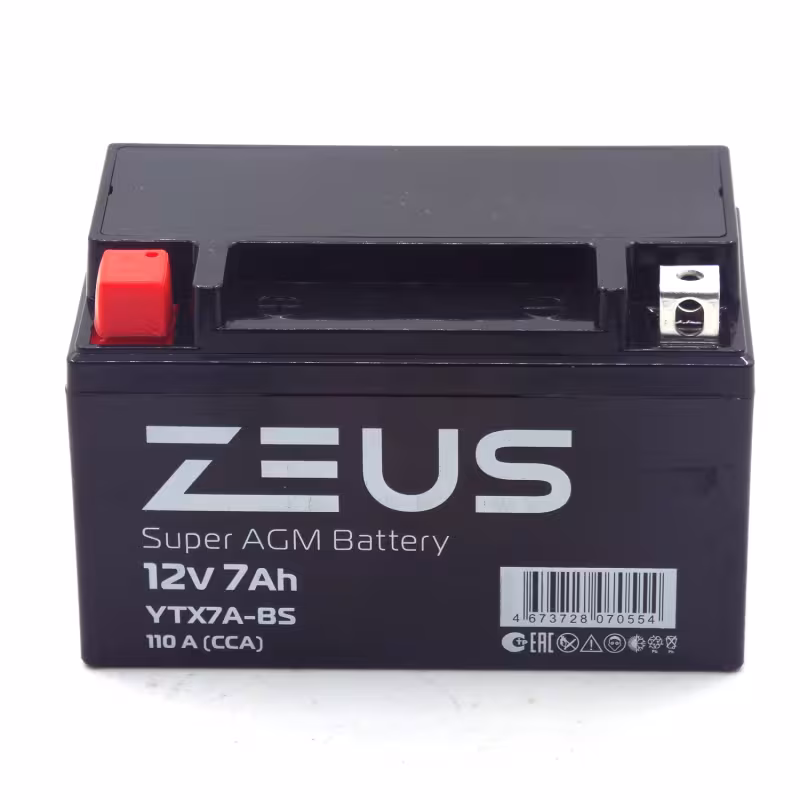 Аккумулятор Zeus Super AGM YTX7A-BS 7Ah, 12V