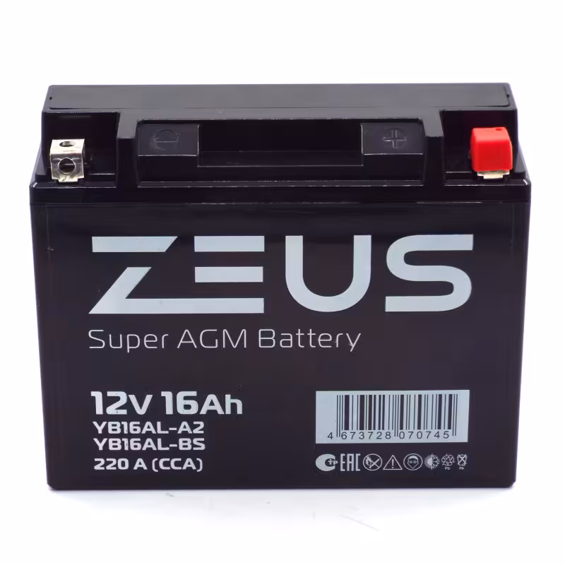 Аккумулятор Zeus Super AGM YB16AL-A2 16Ah, 12V