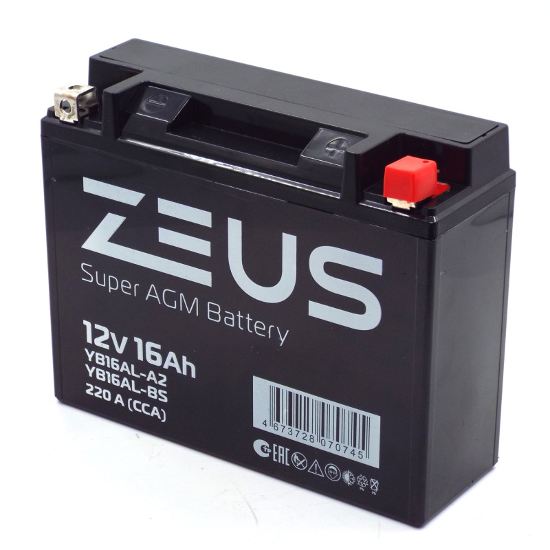 Аккумулятор Zeus Super AGM YB16AL-A2 16Ah, 12V