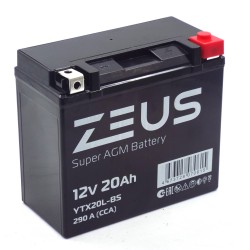 Аккумулятор Zeus Super AGM YTX20L-BS 20Ah, 12V