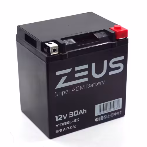 Аккумулятор Zeus Super AGM YIX30L-BS 30Ah, 12V
