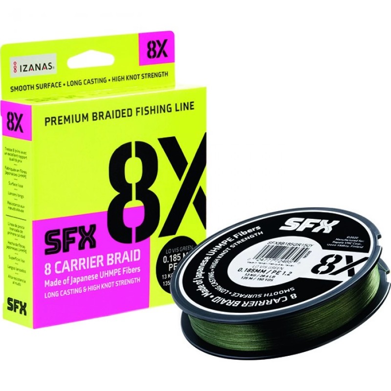 Леска плетеная Sufix SFX 8X 0.185 мм,13 кг, 135 м 