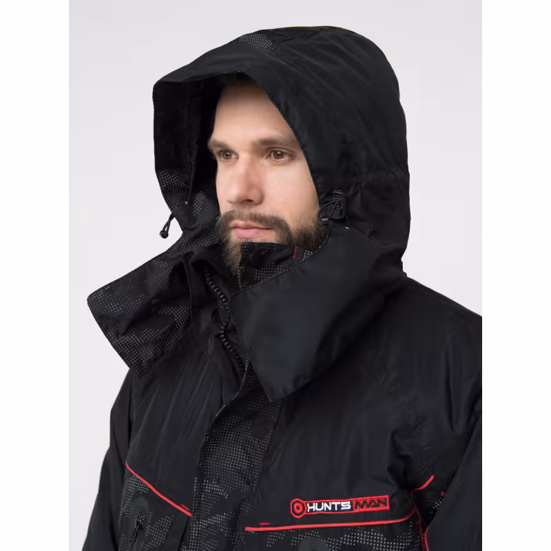 Костюм мужской Huntsman Siberia Reflect, ткань Reflex Membrane, цвет черный, размер 64-66, 182-188 см