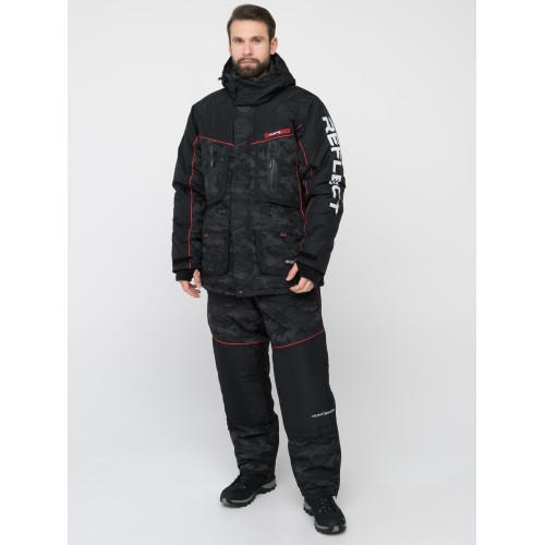 Костюм мужской зимний Huntsman Siberia Reflect, Reflex Membrane, черный, до-45, размер 68-70, 182-188 см