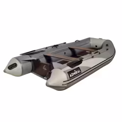 Надувная лодка ПВХ Адмирал 350, пайол фанерный, серый/черный