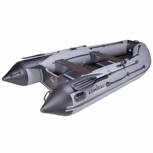 Надувная лодка ПВХ Адмирал 360 Sport, пайол фанерный, серый-черный
