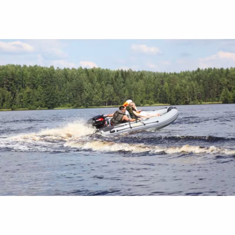 Надувная лодка ПВХ Адмирал 360 Sport, пайол фанерный, серый-черный