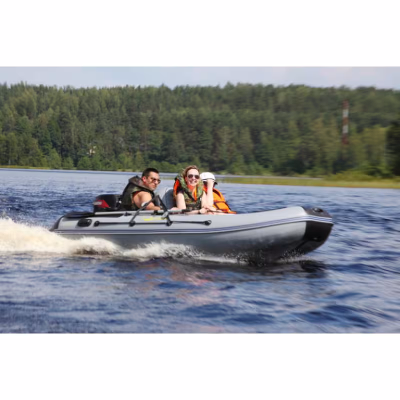 Надувная лодка ПВХ Адмирал 360 Sport, пайол фанерный, серый-черный