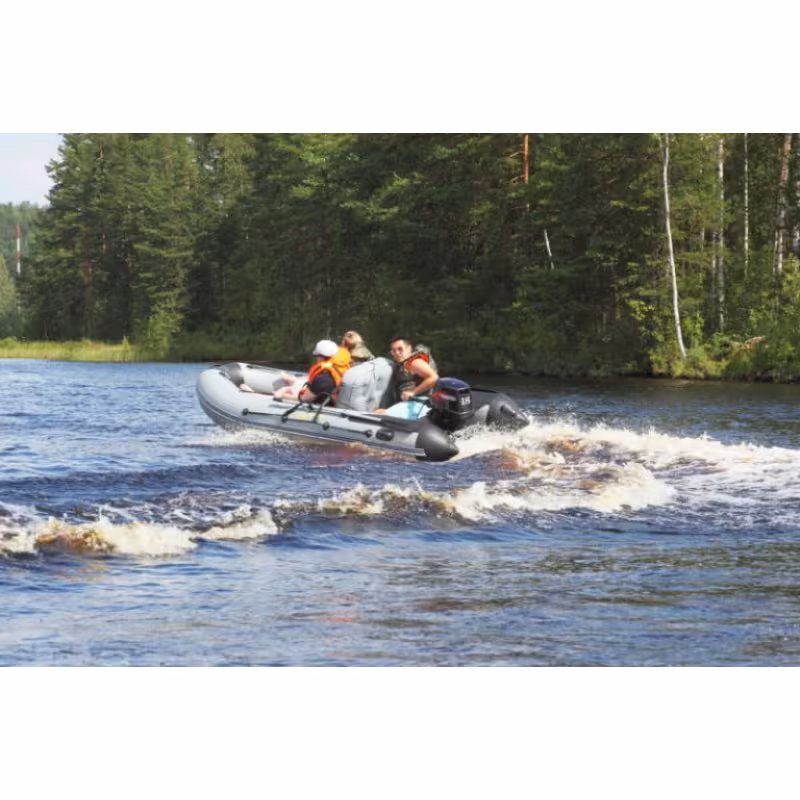 Надувная лодка ПВХ Адмирал 360 Sport, пайол фанерный, серый-черный