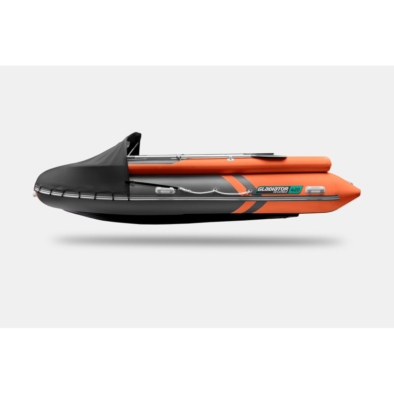 Надувная лодка ПВХ Gladiator E420X, НДНД, оранжевый/темно-серый