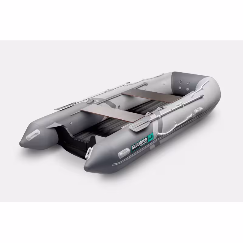 Лодка надувная ПВХ Gladiator E450S, НДНД, cветло-серый/темно-серый