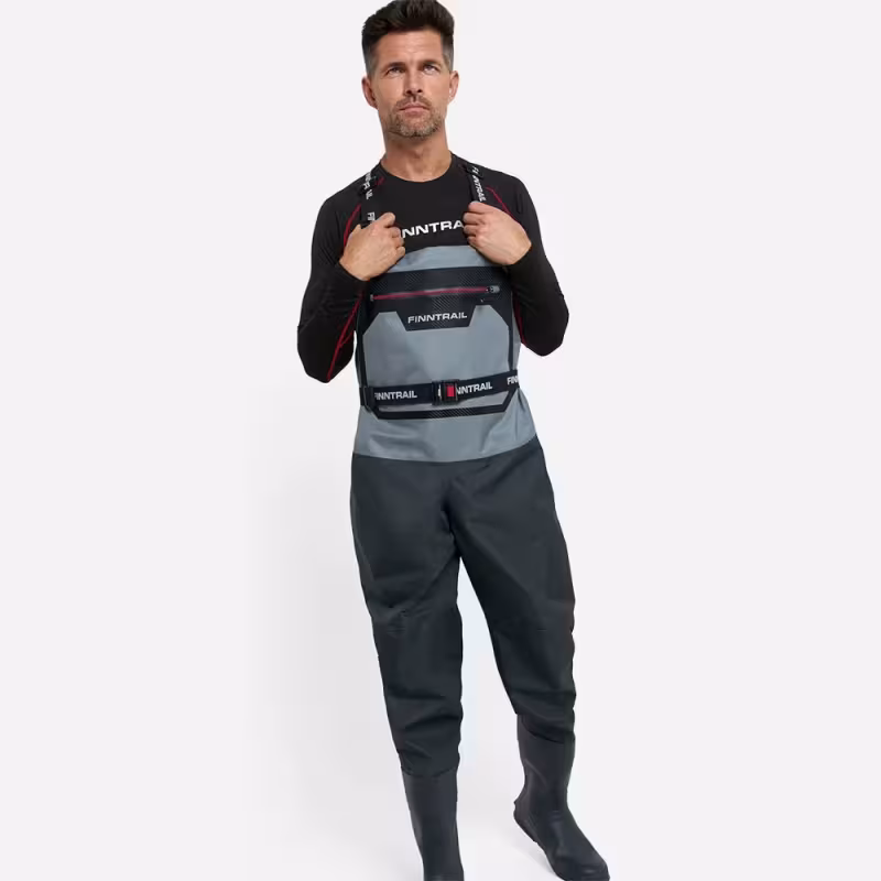 Полукомбинезон-вейдерсы Finntrail Airman 5260, мембрана Hard-Tex, серый,  размер XXL/45, 185-195 см