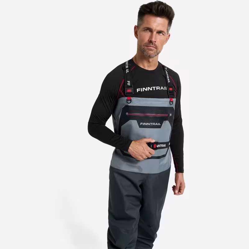 Полукомбинезон-вейдерсы Finntrail Airman 5260, мембрана Hard-Tex, серый,  размер XXL/45, 185-195 см