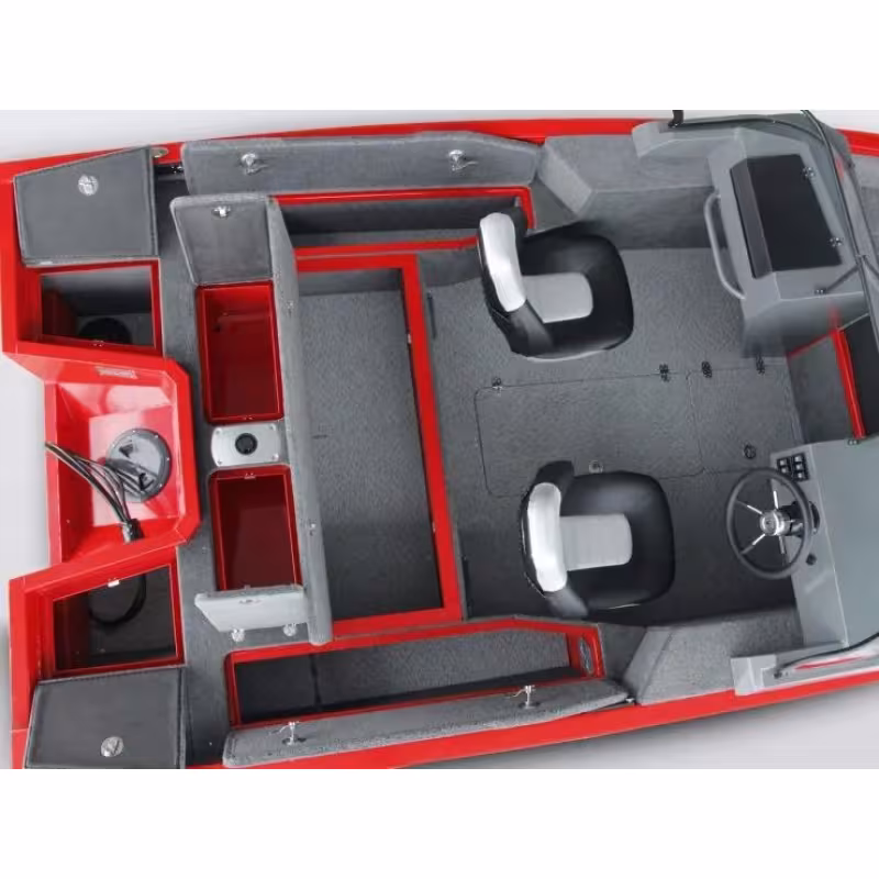 Лодка алюминиевая VBoats Волжанка FishPRO X5, красный/серый/белый (X5F 01 K324)