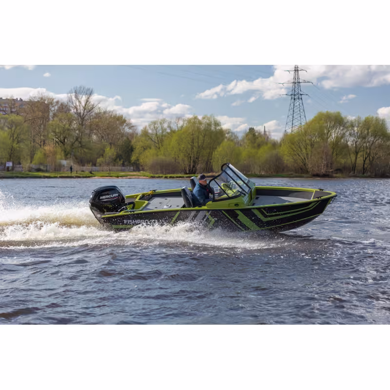 Лодка алюминиевая Волжанка FishPRO Х3 с мотором Yamer EF100
