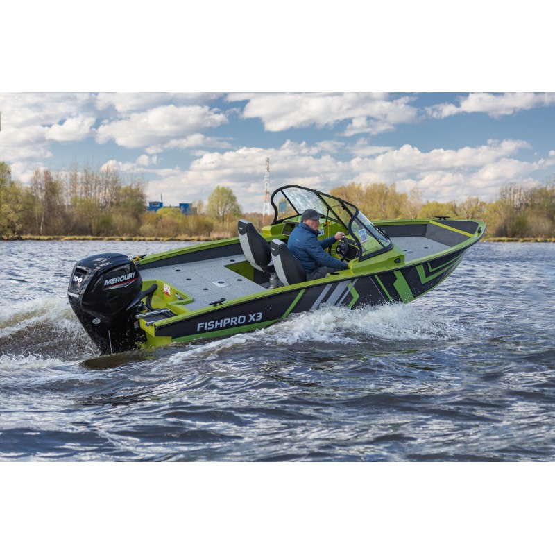 Лодка алюминиевая Волжанка FishPRO Х3 с мотором Yamer EF100