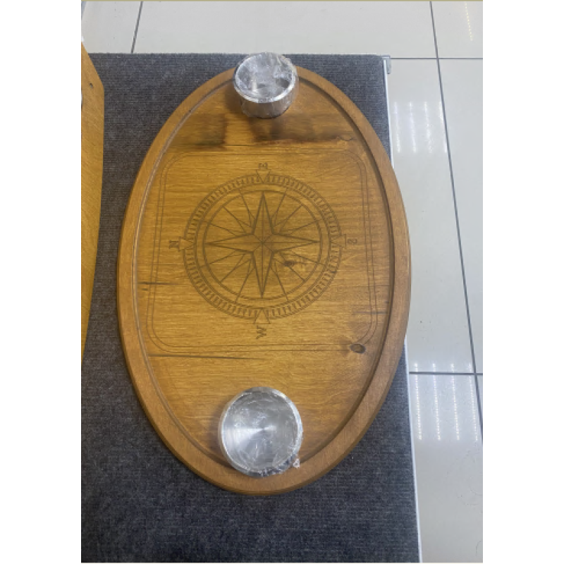 Столешница овальная, фанерная, с двумя стаканчиками