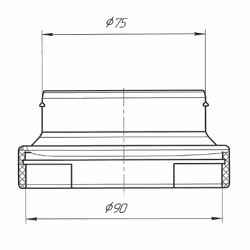 Переходник Адверс д. 9116, 75х90 мм