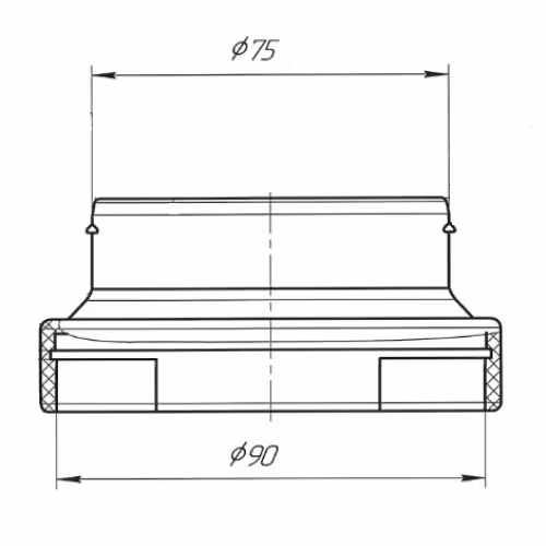Переходник Адверс д. 9116, 75х90 мм
