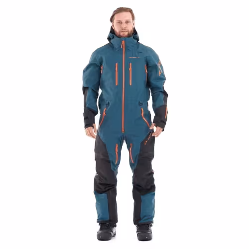 Комбинезон мужской Dragonfly SuperLight 3L Man Dark Ocean - Orange, мембрана, синий/оранжевый, размер M, 176 см
