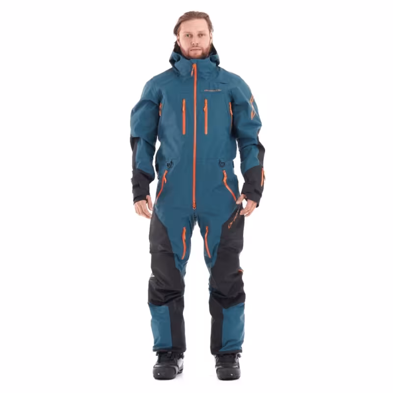 Комбинезон мужской Dragonfly SuperLight 3L Man Dark Ocean - Orange, мембрана, синий/оранжевый, размер XL, 188 см