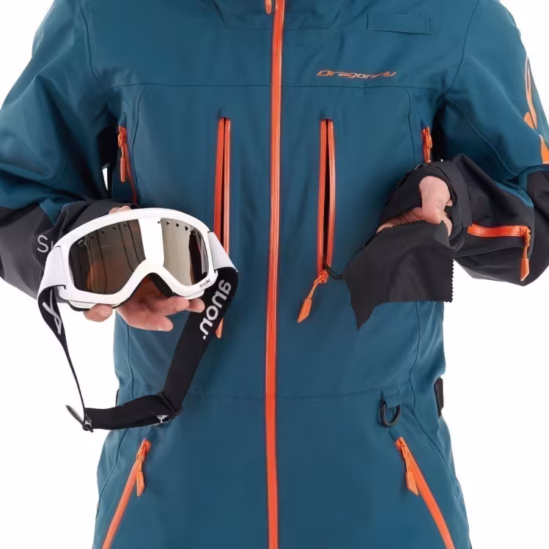 Комбинезон мужской Dragonfly SuperLight 3L Man Dark Ocean - Orange, мембрана, синий/оранжевый, размер XL, 188 см