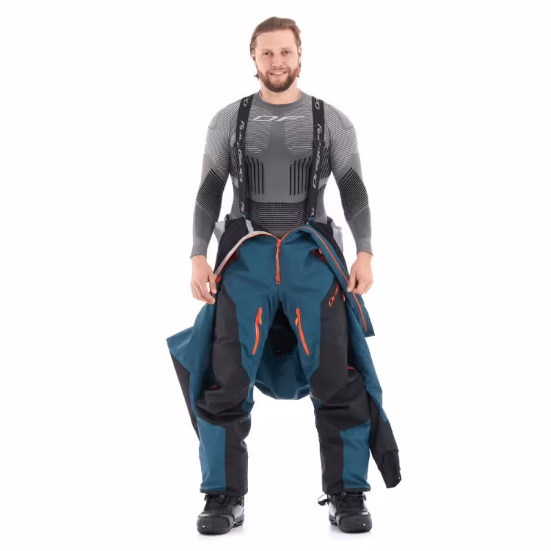 Комбинезон мужской Dragonfly SuperLight 3L Man Dark Ocean - Orange, мембрана, синий/оранжевый, размер XL, 188 см