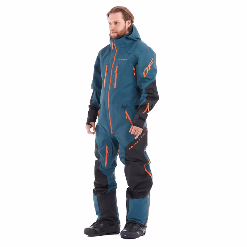 Комбинезон мужской Dragonfly SuperLight 3L Man Dark Ocean - Orange, мембрана, синий/оранжевый, размер XXL, 188 см