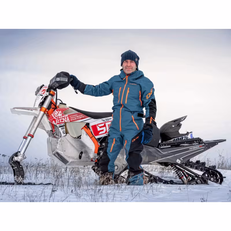 Комбинезон мужской Dragonfly SuperLight 3L Man Dark Ocean - Orange, мембрана, синий/оранжевый, размер XXL, 188 см