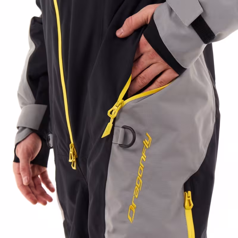 Комбинезон мужской Dragonfly Extreme 2.0 Man Black - Yellow - Grey 2024, мембрана DFTEX, черный/серый/желтый, размер S, 165-175 см