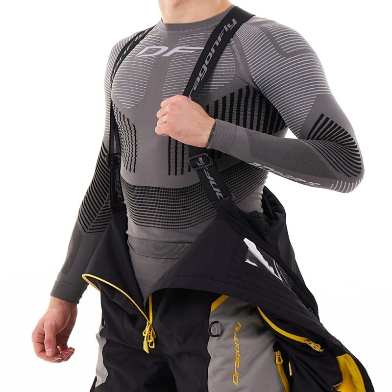 Комбинезон мужской Dragonfly Extreme 2.0 Man Black - Yellow - Grey 2024, мембрана DFTEX, черный/серый/желтый, размер L, 170-180 см