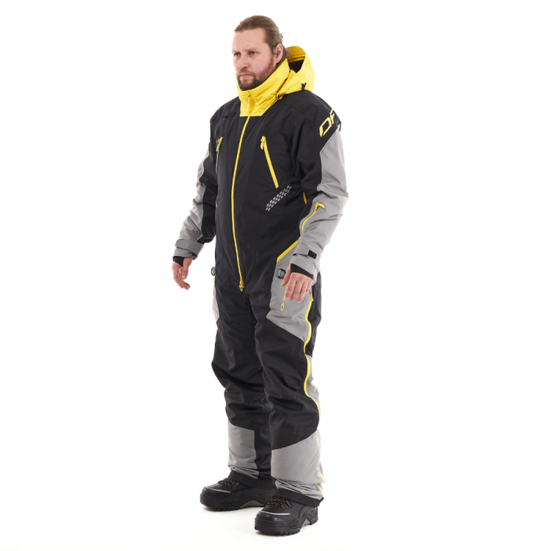 Комбинезон мужской Dragonfly Extreme 2.0 Man Black - Yellow - Grey 2024, мембрана DFTEX, черный/серый/желтый, размер KXL, 180-185 см