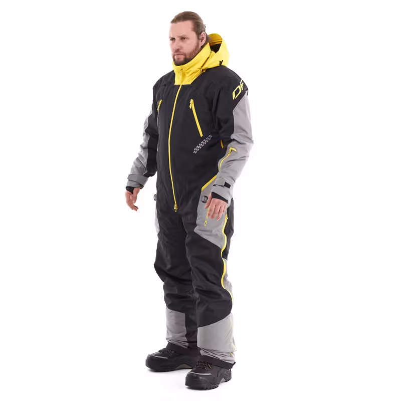 Комбинезон мужской Dragonfly Extreme 2.0 Man Black - Yellow - Grey 2024, мембрана DFTEX, черный/серый/желтый, размер XXL, 170-180 см