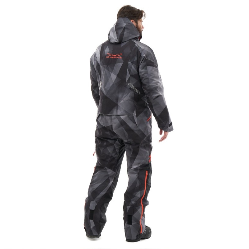 Комбинезон мужской Dragonfly Extreme Man Camo - Dark Grey, мембрана, серый/черный, размер XXL, 170-180 см