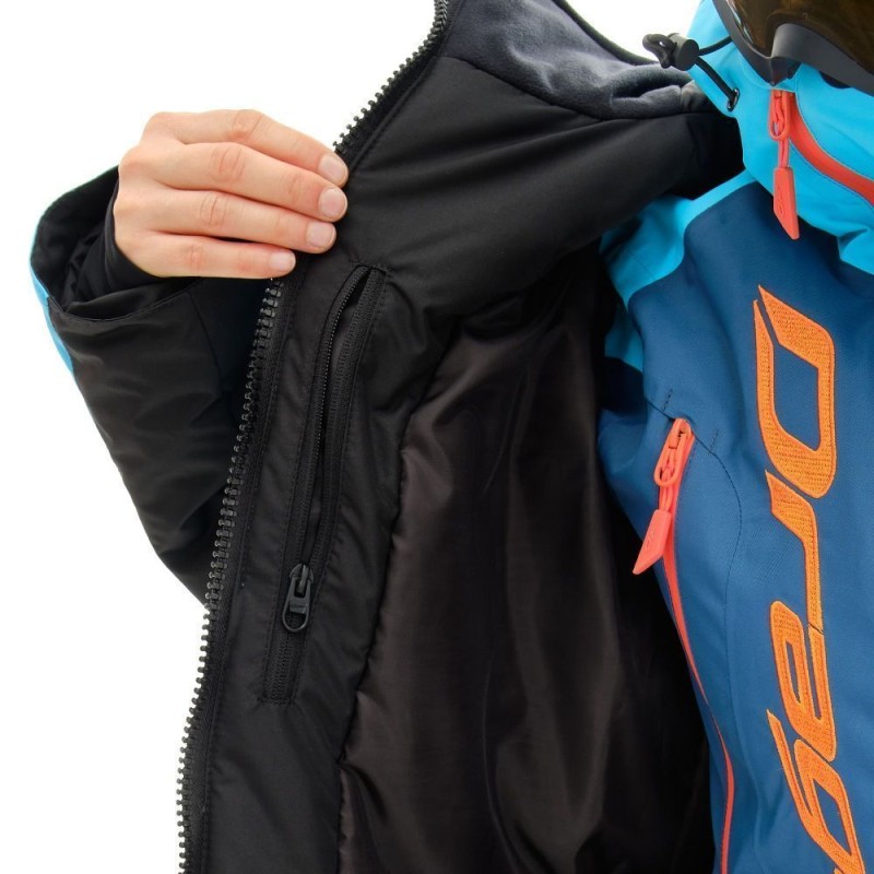 Пальто зимнее женское Dragonfly Race Coat Woman Baltic 2023, мембрана DFTEX, черный/голубой, размер S