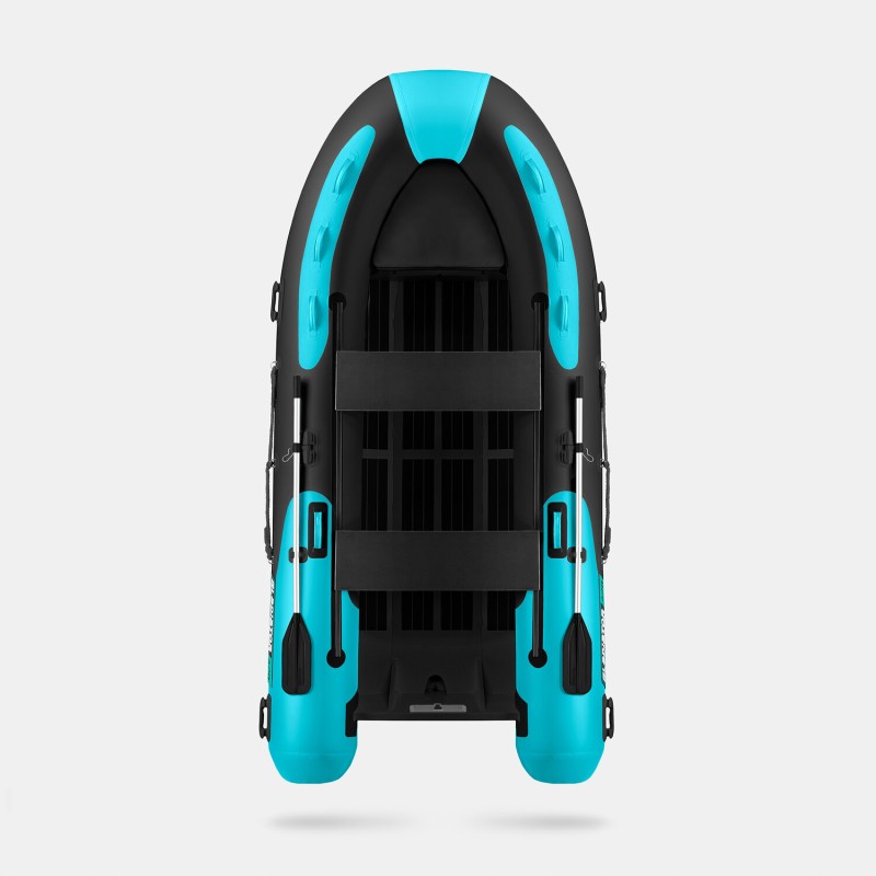 Лодка РИБ Gladiator AL420, черный/бирюзовый
