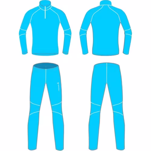 Костюм лыжный детский Fischer Fleece JR GR8133-400, флис, бирюзовый, 128 см