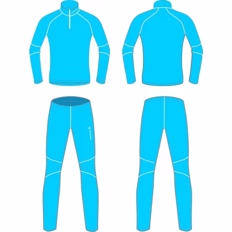 Костюм лыжный детский Fischer Fleece JR GR8133-400, флис, бирюзовый, 128 см