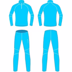 Костюм лыжный детский Fischer Fleece JR GR8133-400, флис, бирюзовый, 152 см