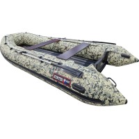 Лодка надувная ПВХ HunterBoat 390 А, НДНД, пиксель зеленый